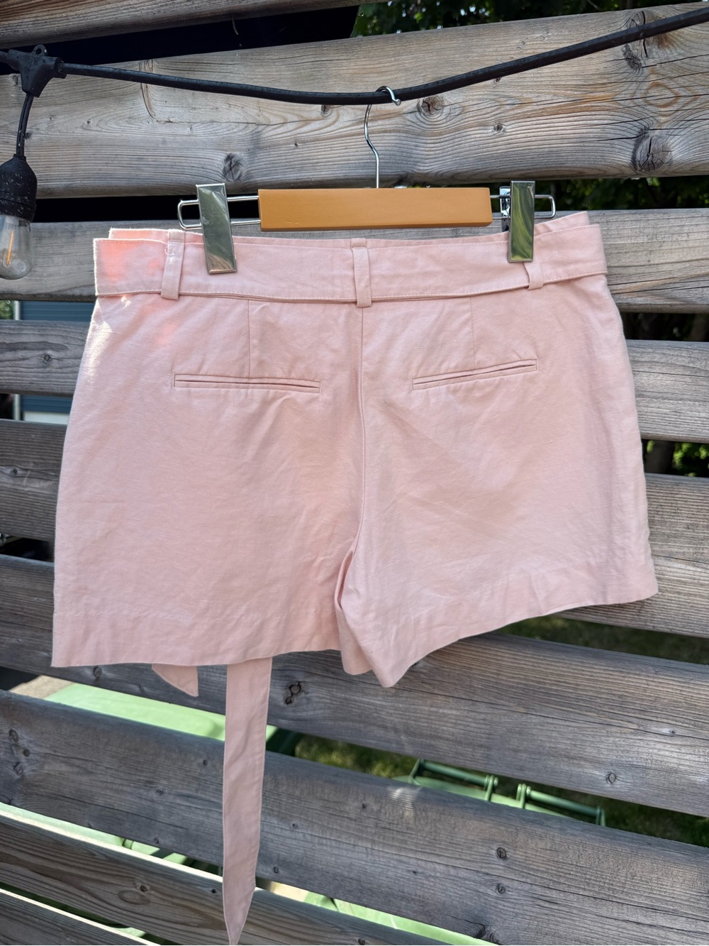 Anne Taylor LOFT Womens Pink Tie-Waist Shorts - Picture 3 of 8